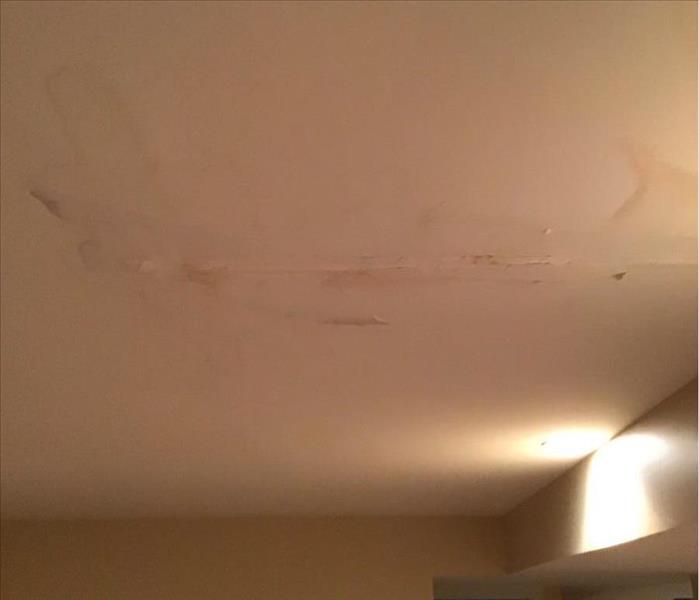 water stained wet drywall